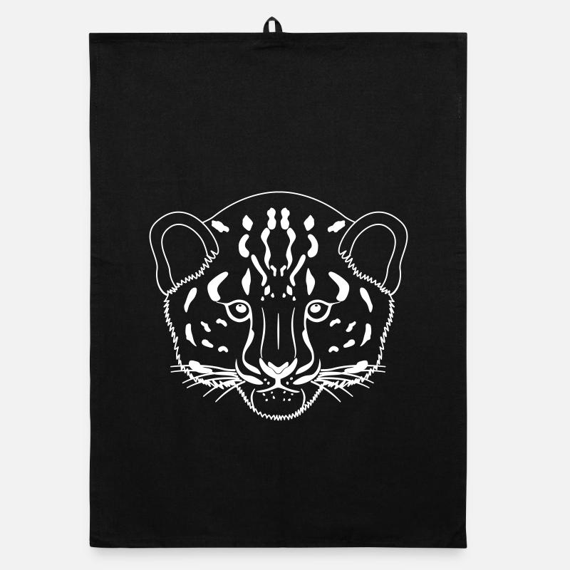 Panther Leopard Jaguar Kopf - Umriss Organic Geschirrtuch