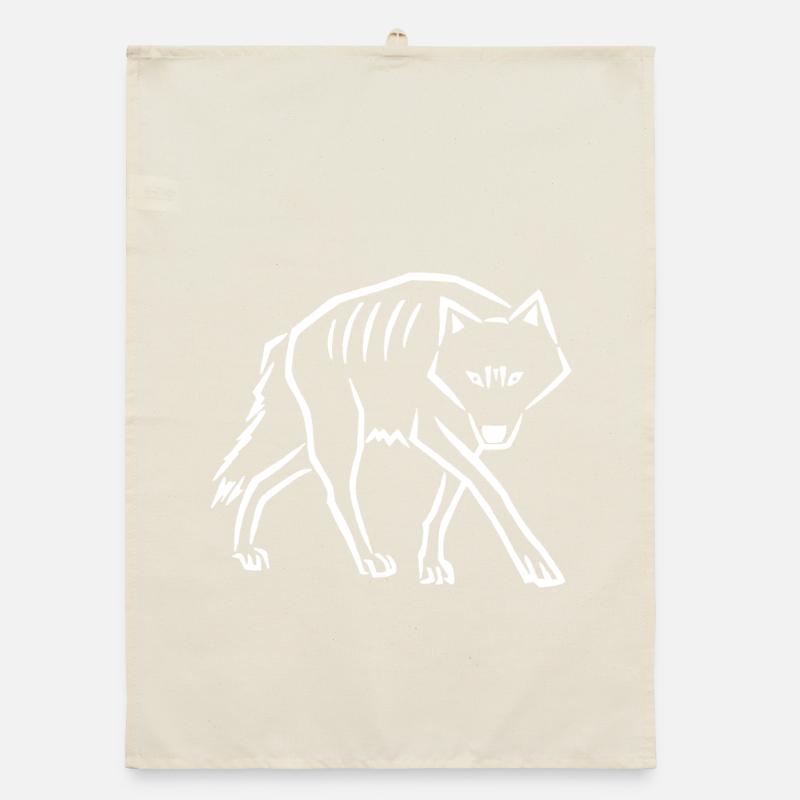 à pas de loup (blanc) Torchon bio