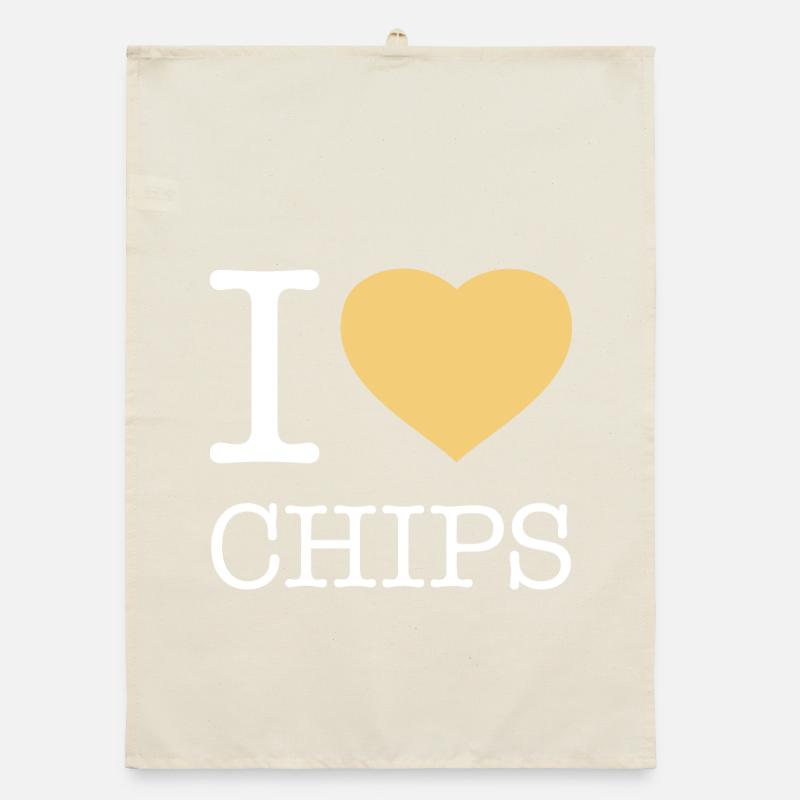 I LOVE CHIPS Organic Geschirrtuch