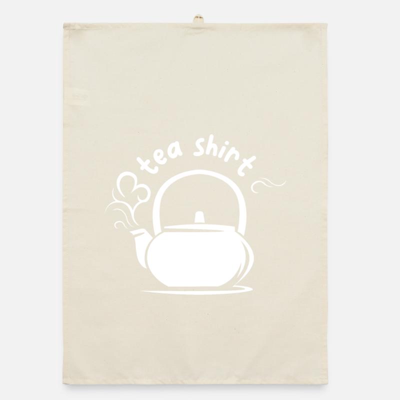 funny sayings tea pot illustration comic icon Organic dish towel