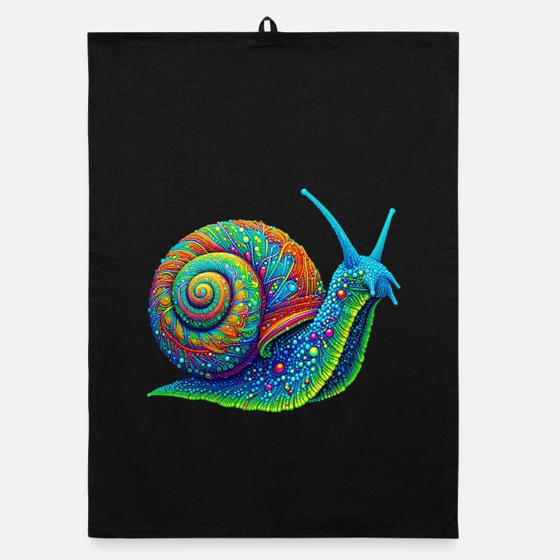 Escargot - Torchon bio - noir