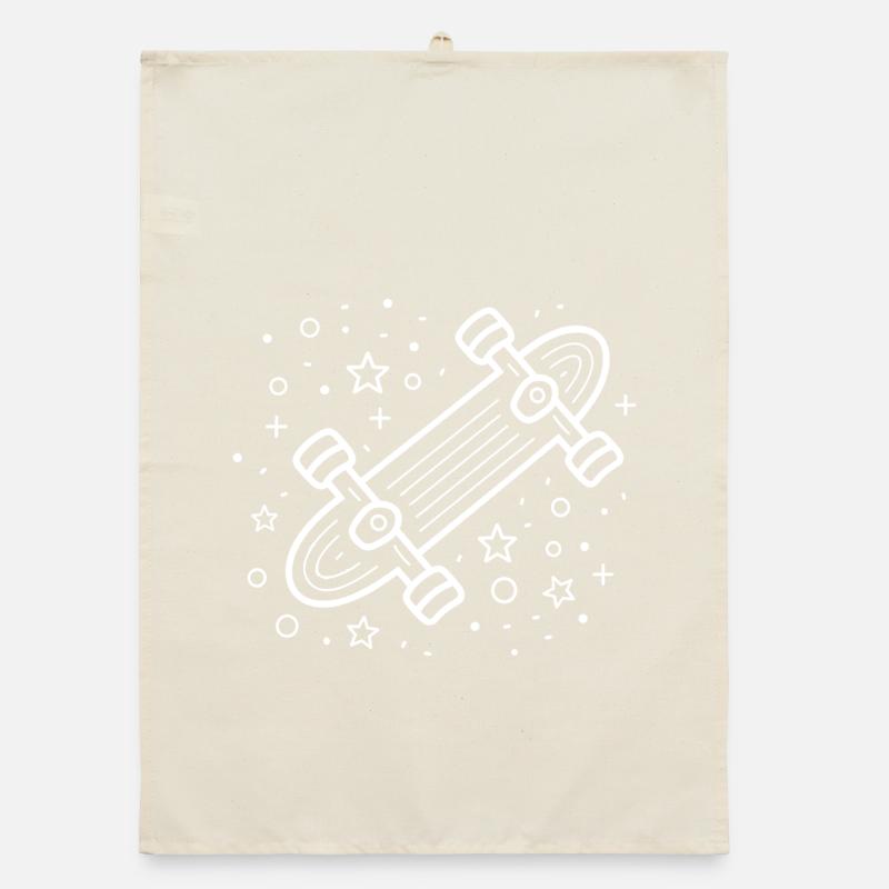 Skateboarding Comic Organic Geschirrtuch