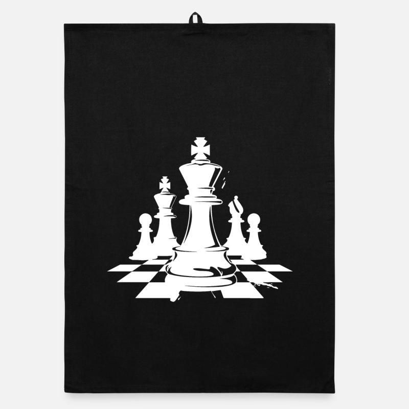 Chess Pieces Drawing Organic dish towel