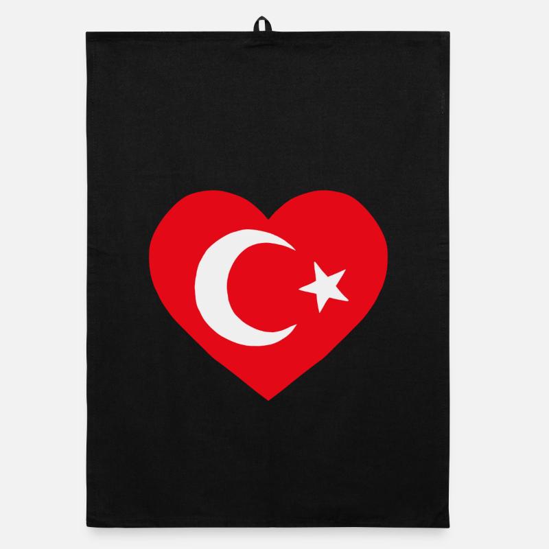 Cœur drapeau turc Torchon bio