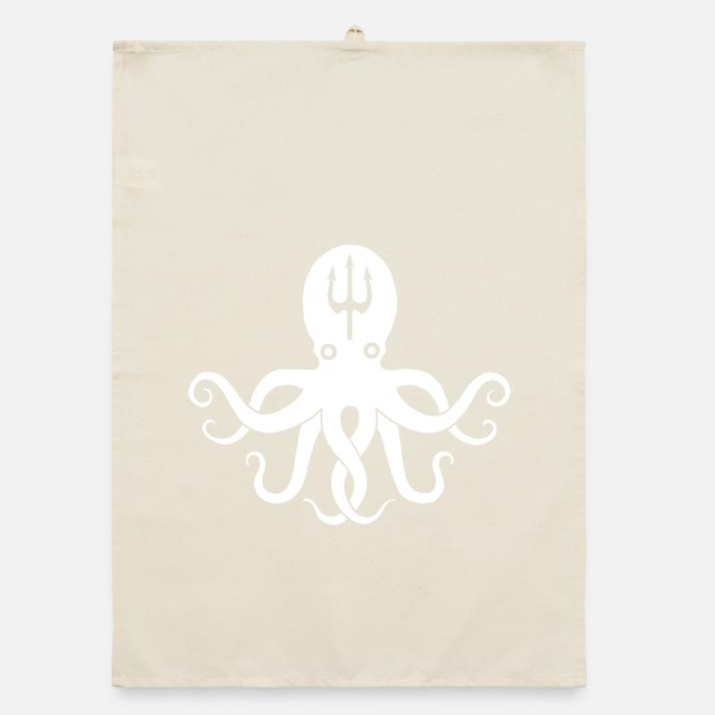 Pieuvre blanche Torchon bio