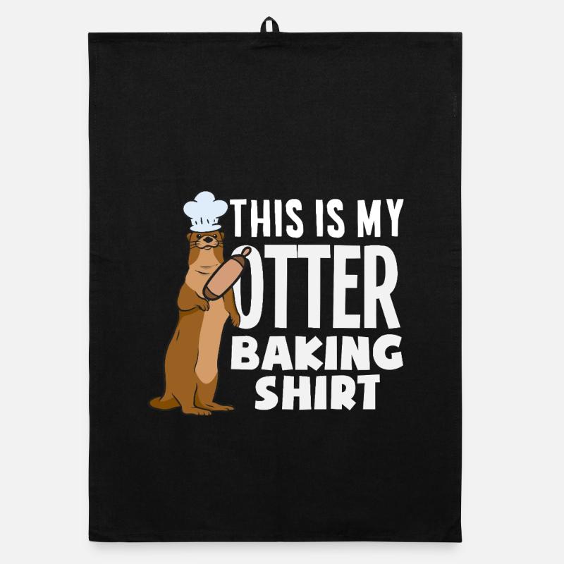 Seeotter Cartoon Backen Shirt Organic Geschirrtuch
