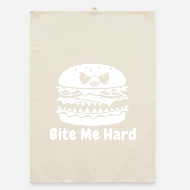 Wütender Hamburger Bite Design Organic Geschirrtuch