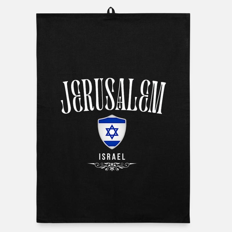 Souvenir de Jérusalem, j'aime Jérusalem Torchon bio
