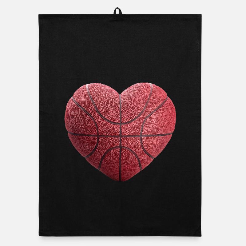 Basketball Herz Organic Geschirrtuch
