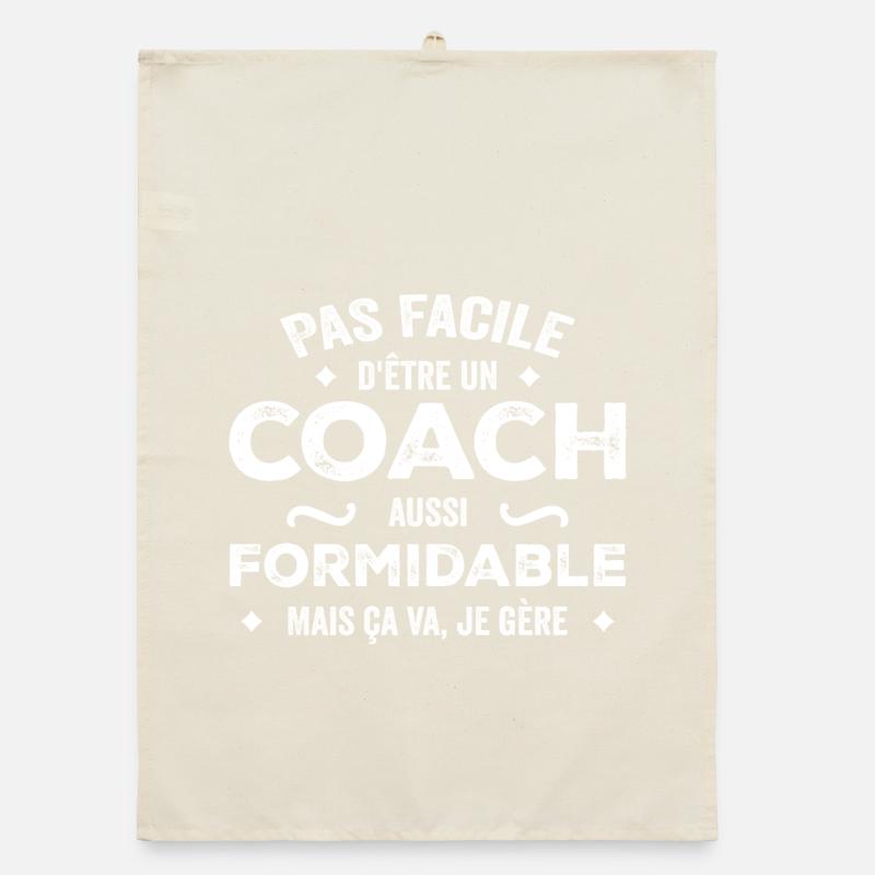 Coach formidable – Citation douce & humour Torchon bio