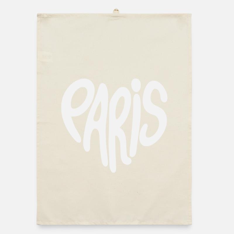 Paris Graffiti-Skript Logo herzförmig Organic Geschirrtuch