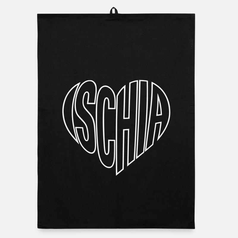 Forme de cœur en lettres ischiennes Torchon bio