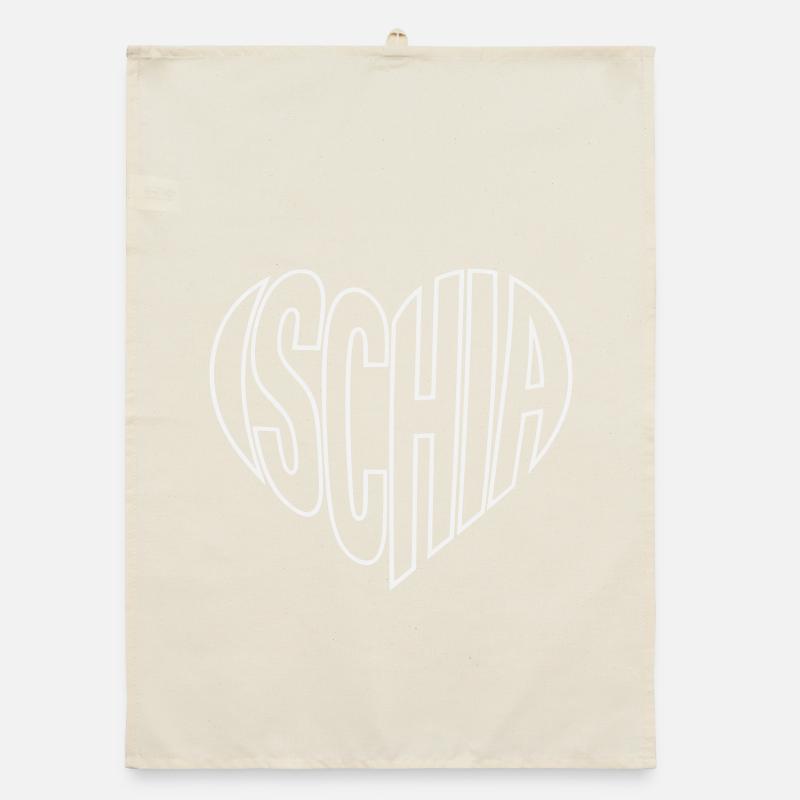 Ischia lettering heart shape Organic dish towel