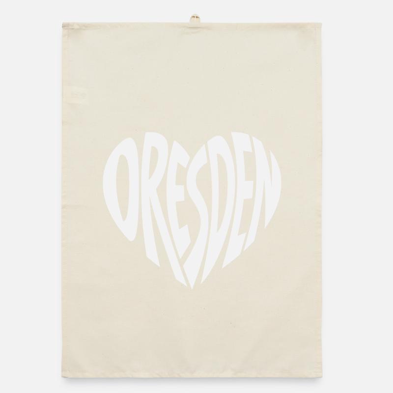 Lettrage en cœur de Dresde Torchon bio