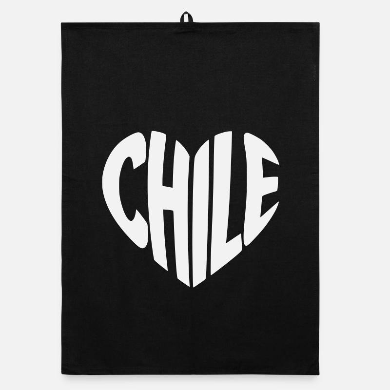 Chile Heart Typography Design Organic dish towel