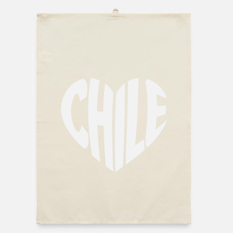 Chile Herz Typografie Design Organic Geschirrtuch