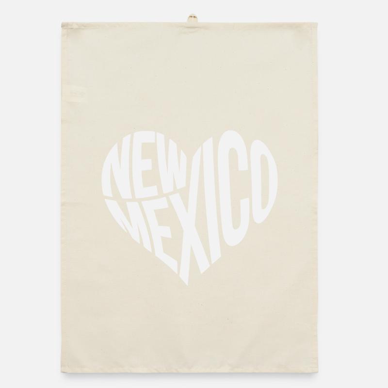 New Mexico Herz Typo Organic Geschirrtuch