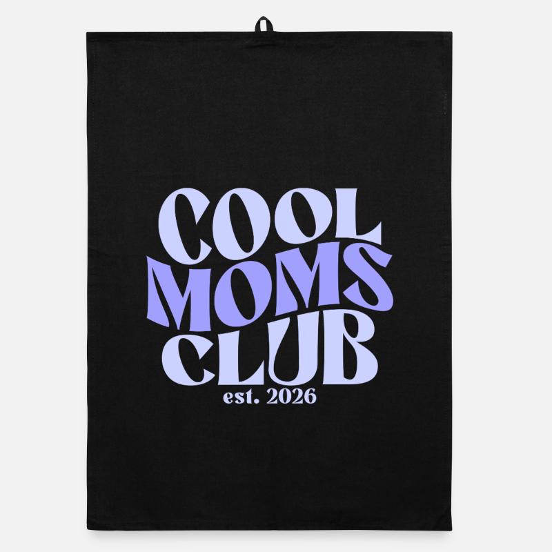 Cool Moms Club - Muttertag Mama Geschenk - Organic Geschirrtuch - Schwarz