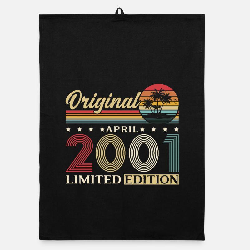 25th Birthday Gift Husband Original April 2001 Organic dish towel