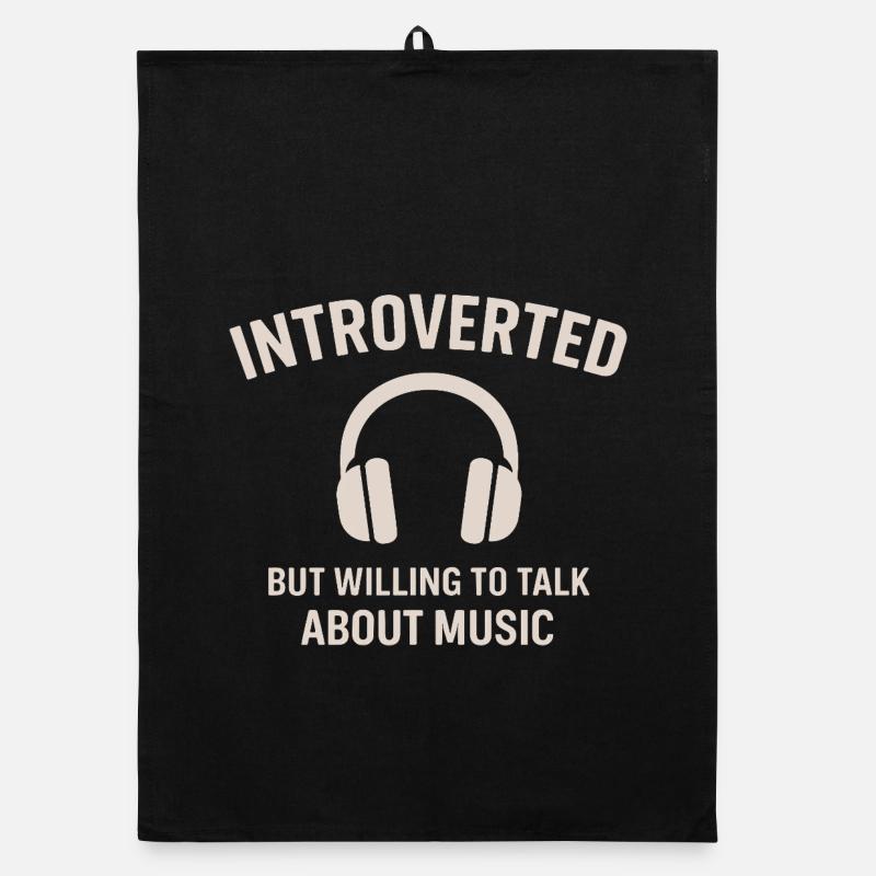 Musik Introvertiert Kopfhörer Shirt Organic Geschirrtuch