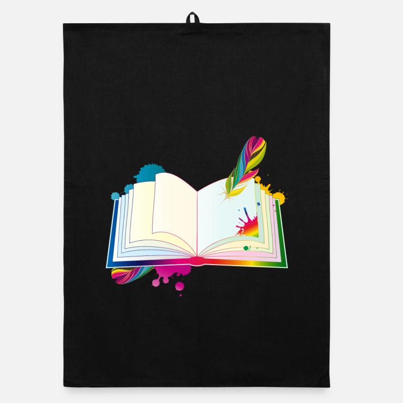 journal hétéroclite avec plume et blobs Torchon bio