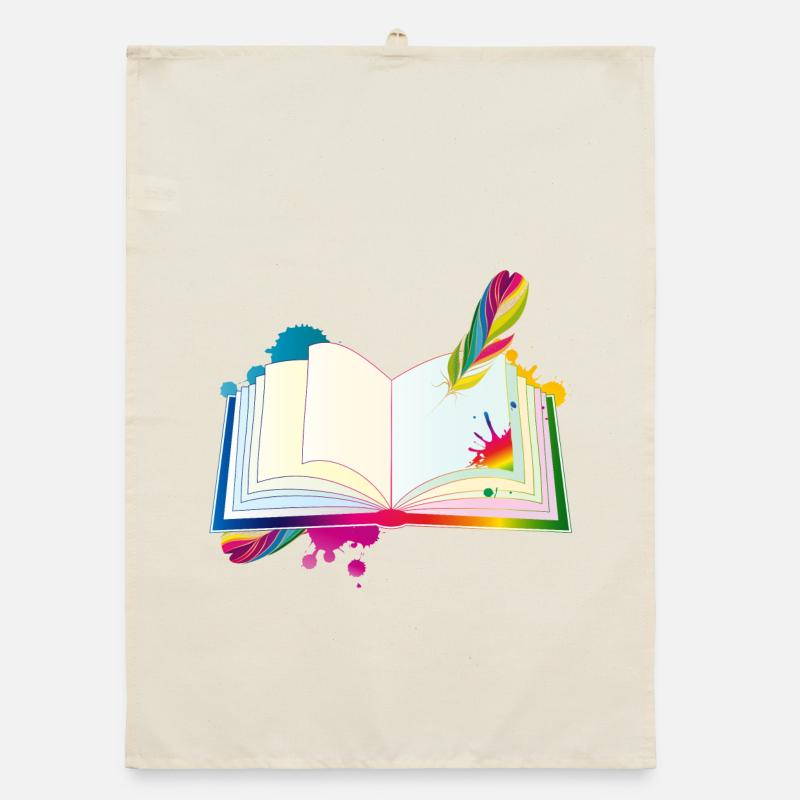 journal hétéroclite avec plume et blobs Torchon bio