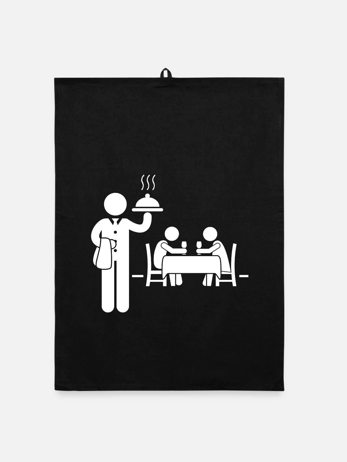 Serveuse Serveur - Torchon bio - noir - Devant