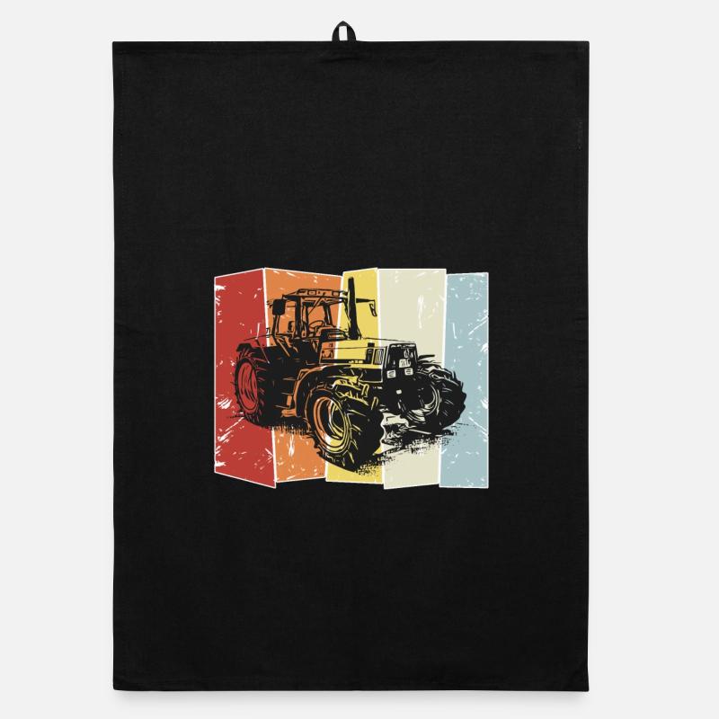 Traktor Deutz retro style - Organic Geschirrtuch - Schwarz