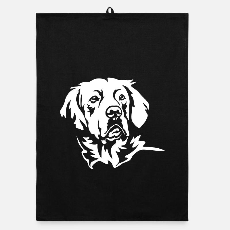 Golden Retriever Kopf "Black Edition" Organic Geschirrtuch