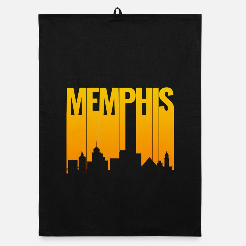 Memphis Skyline Gold Gradient Organic dish towel
