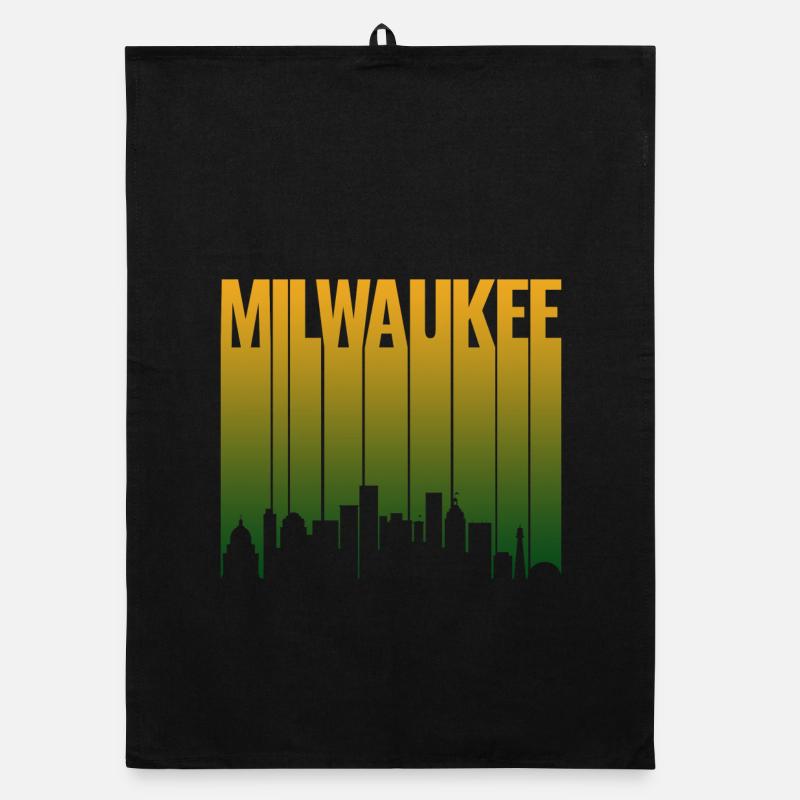 Milwaukee Skyline Gradient Organic Geschirrtuch