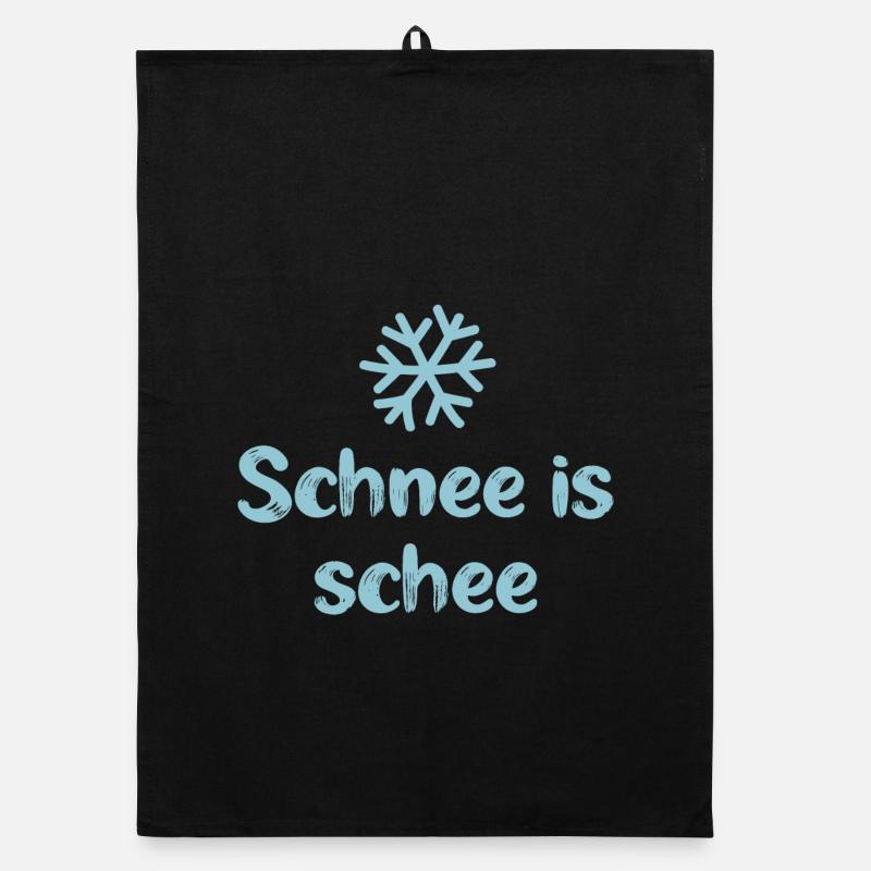 Schnee is schee bayrisch Alpen cool Sprüche Winter Organic Geschirrtuch