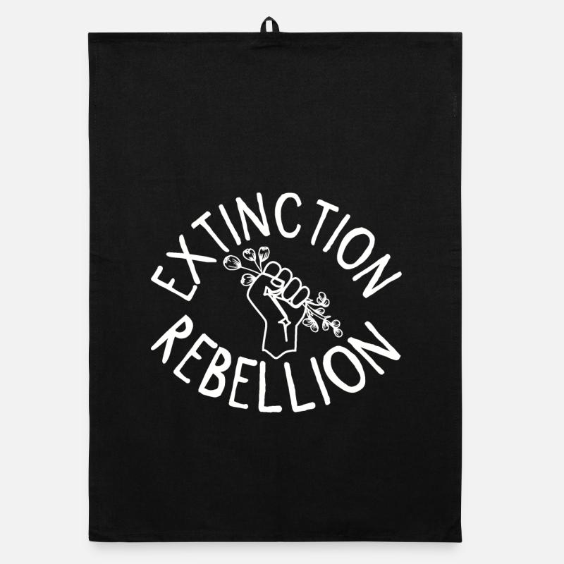 Extinction Rebellion Fist with Bud Organic dish towel