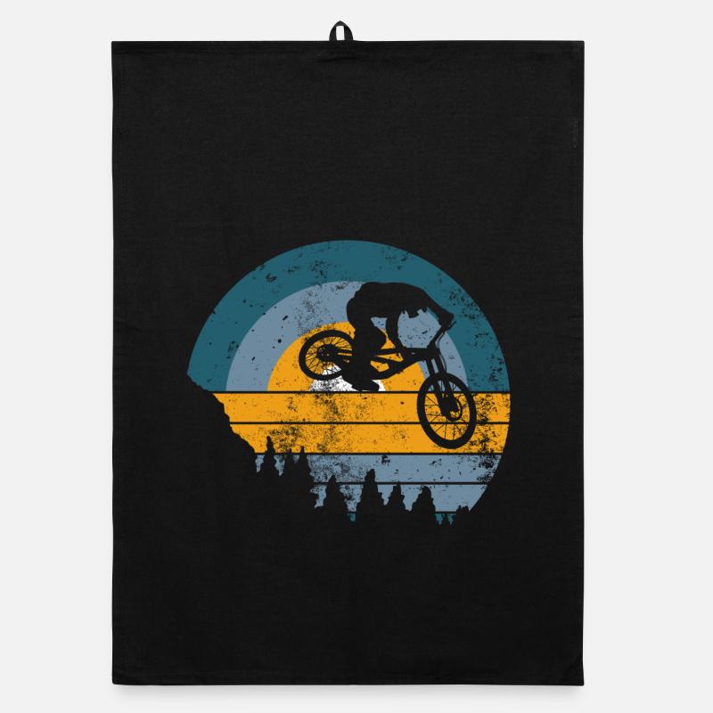 Sunset MTB Jump Silhouette Organic Geschirrtuch