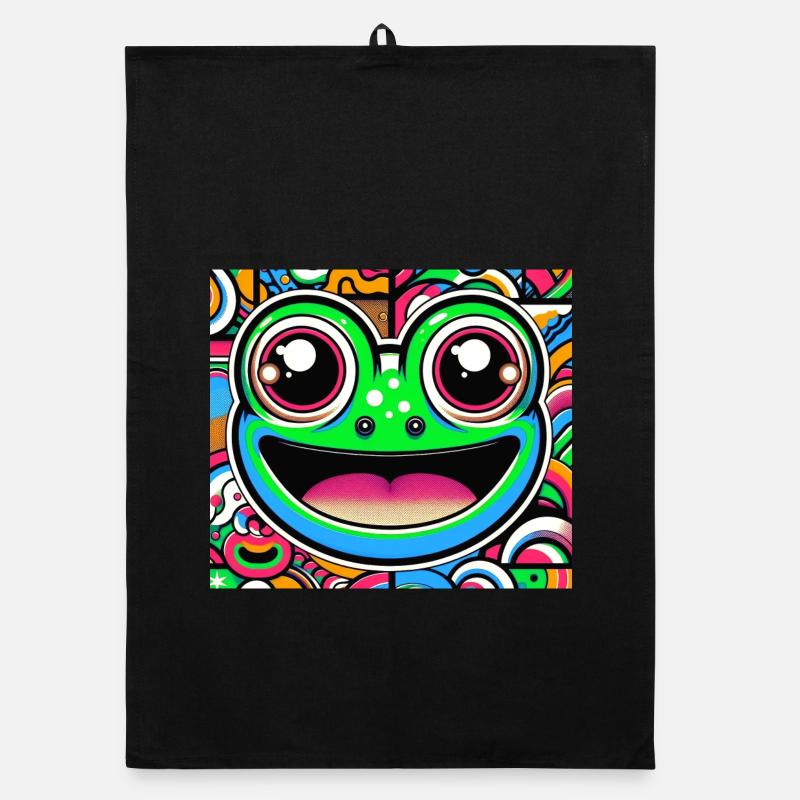 Frog Pop Art Organic dish towel
