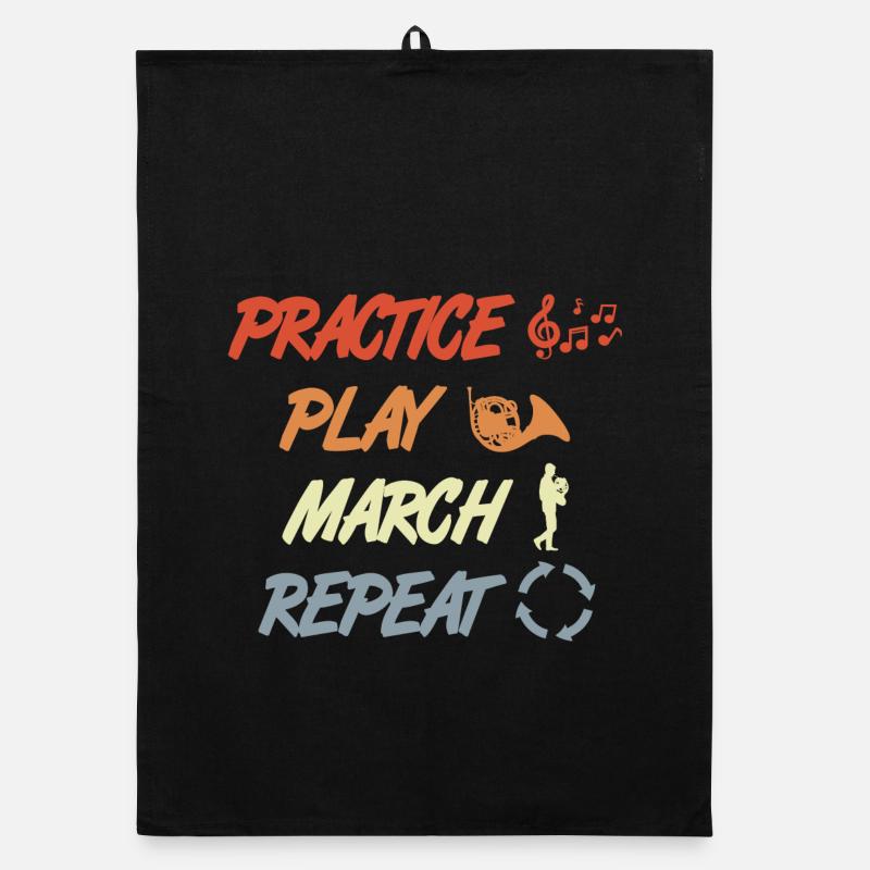 French Horn Motivation Organic dish towel