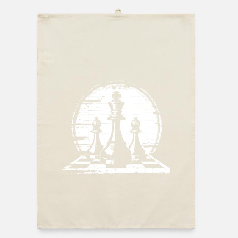 Chess Pieces Graphics Organic dish towel
