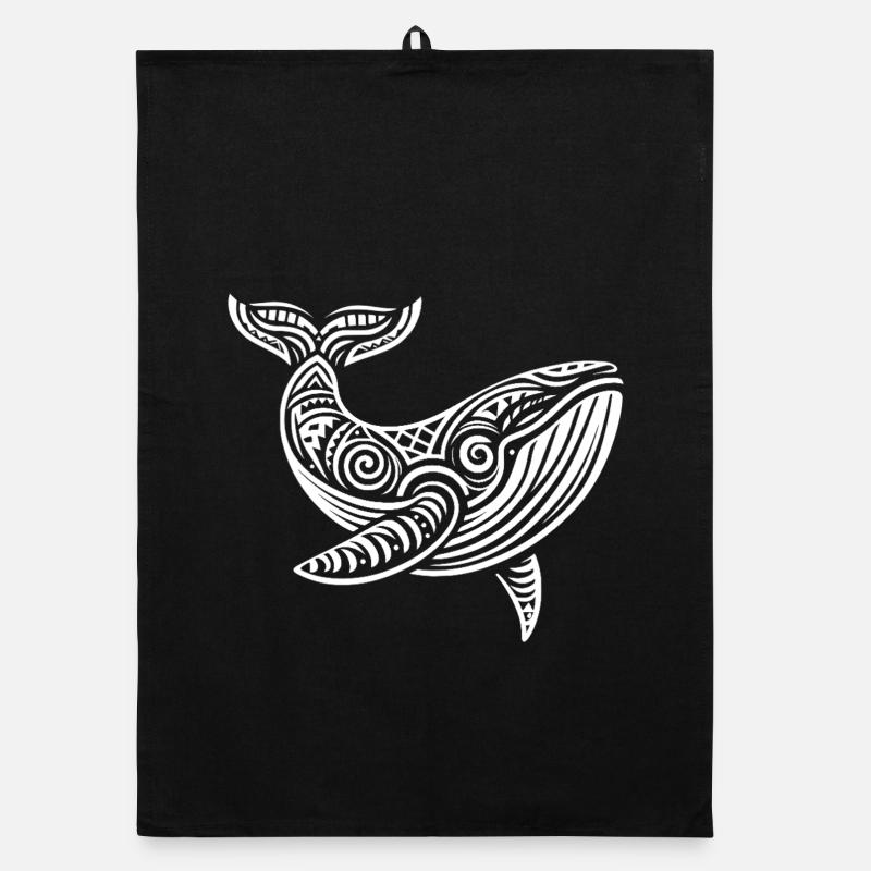 Baleine grise tribale Torchon bio