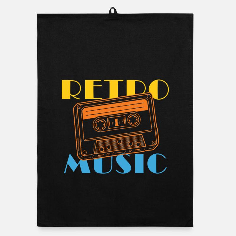 Vintage Retro Cassette Tape Design Organic dish towel