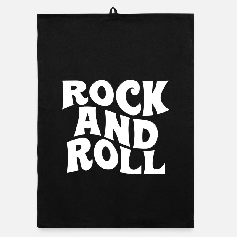 Bold Rock and Roll Typography Design Organic dish towel