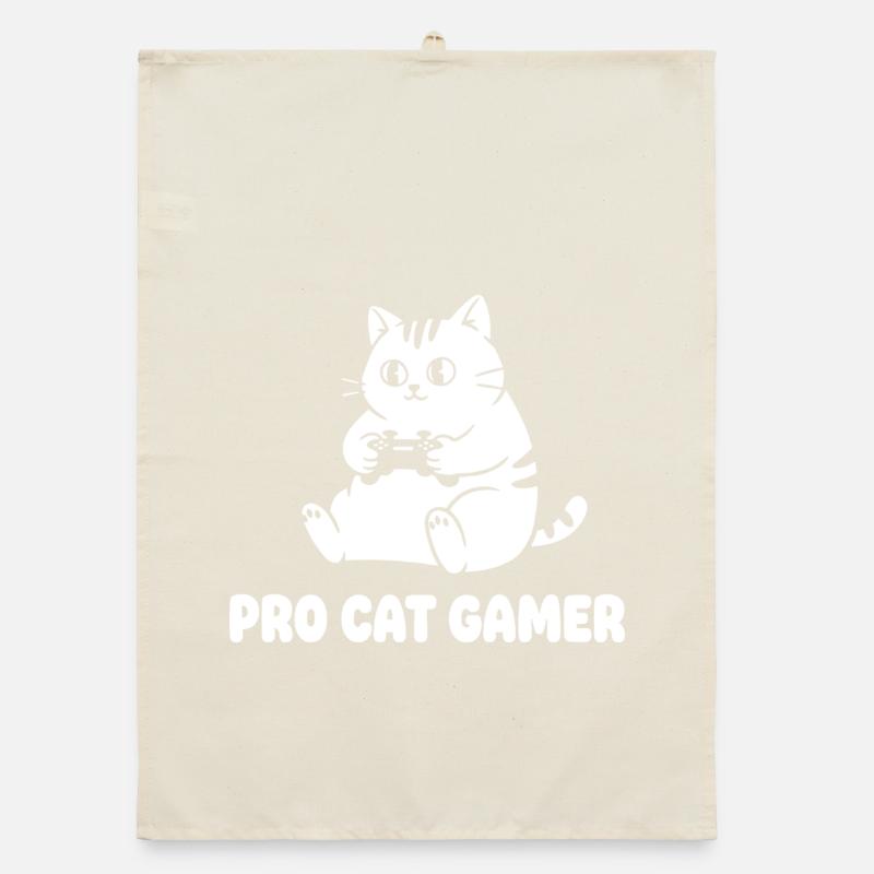 Pro Katze Gamer Organic Geschirrtuch