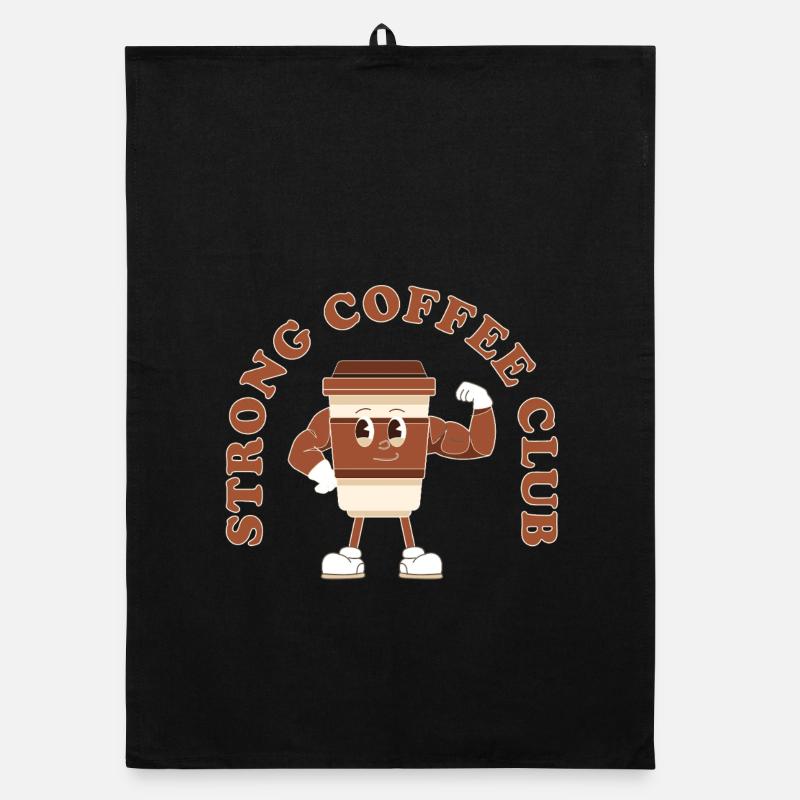 Strong Coffee Club – Retro Comic Kaffee Design Organic dish towel