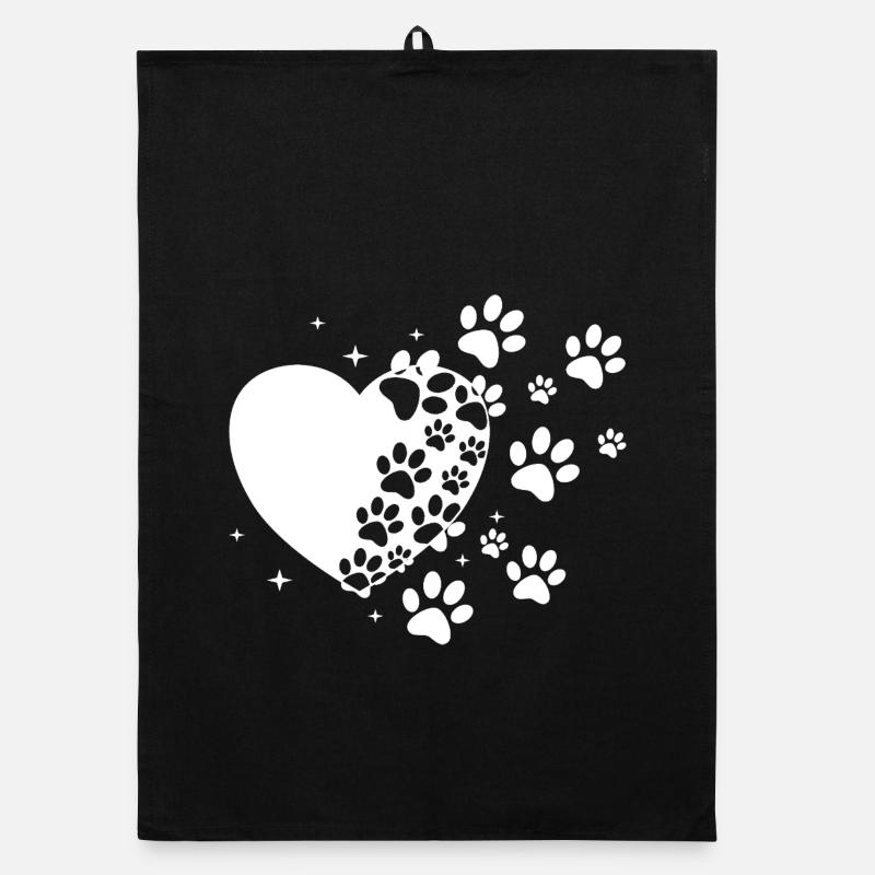 Pawprint Heart Stardust Organic dish towel