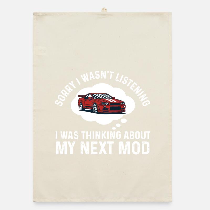 Thinking About My Next Mod Funny Racing Car Quote Organic dish towel
