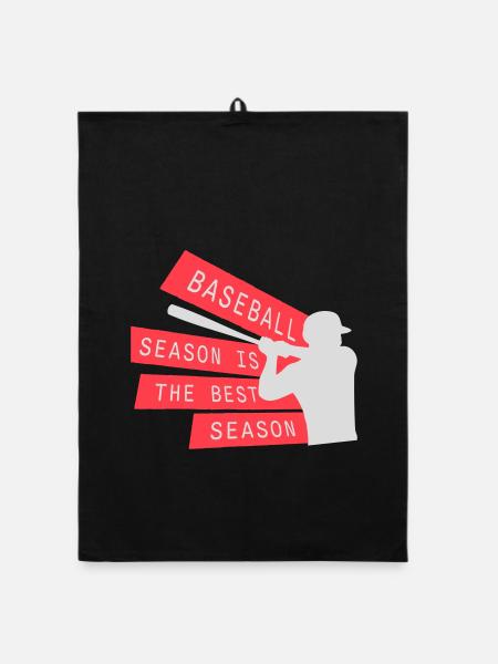 Baseball Season Is The Best Season Fan Game Sports - Organic dish towel - black - Front