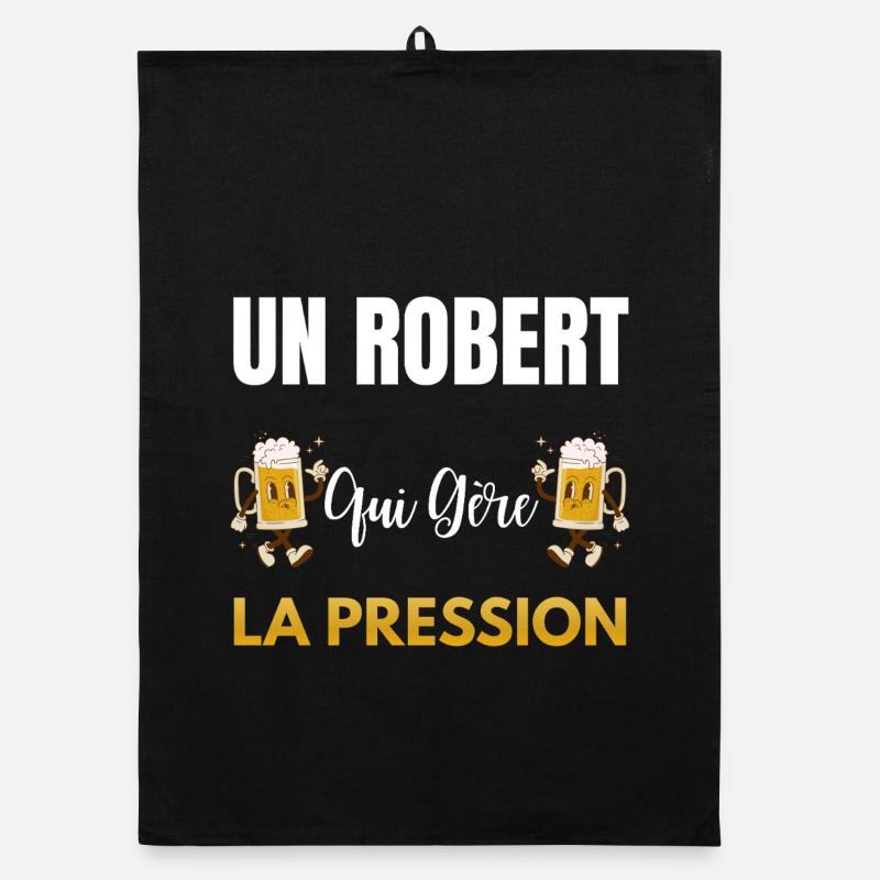 Robert, wer mit Druck umgeht, lustiges Geschenk Robert Organic Geschirrtuch