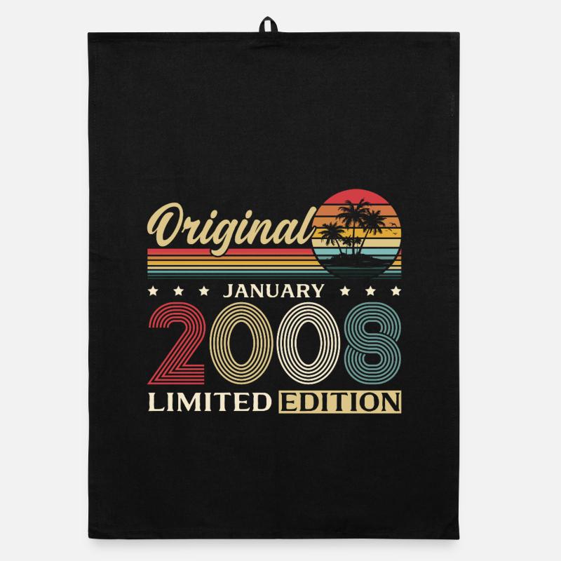 18th Birthday Original January 2008 Organic dish towel