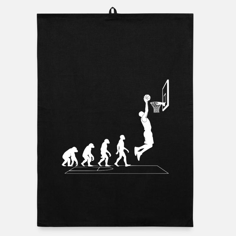 Evolution des Dunkens auf Court Basketball Organic Geschirrtuch