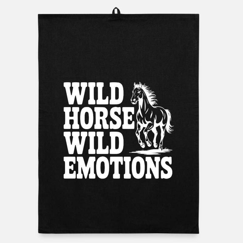 Cheval sauvage, émotions sauvages Torchon bio