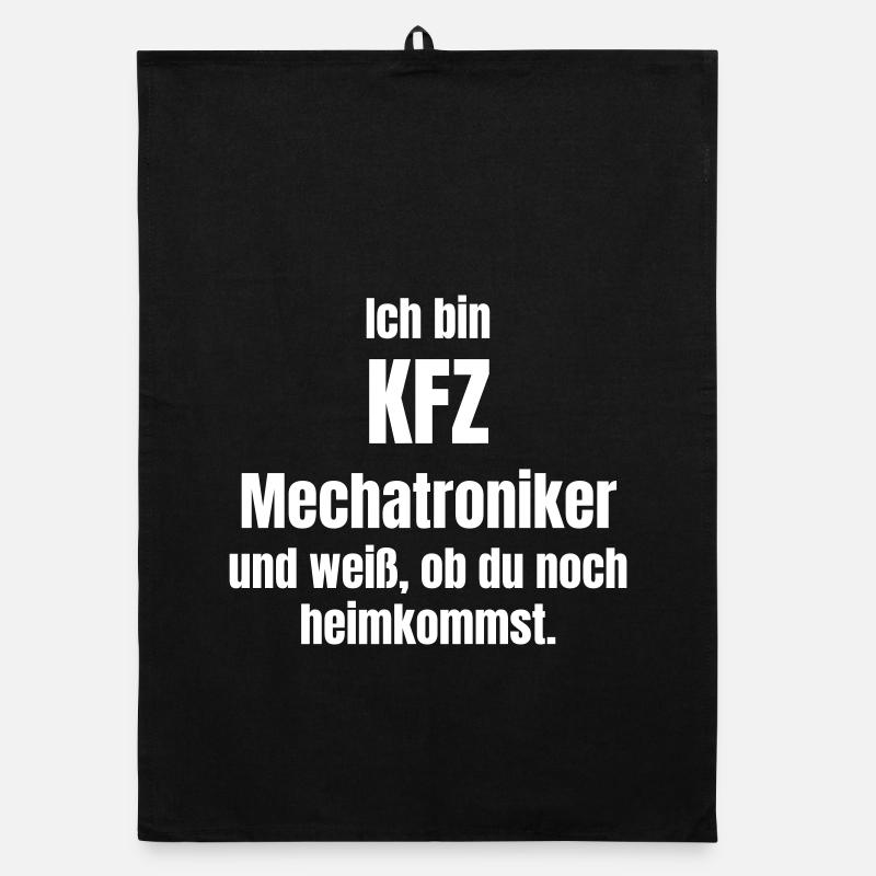 KFZ Mechatroniker Textdesign Heimkommen Organic Geschirrtuch